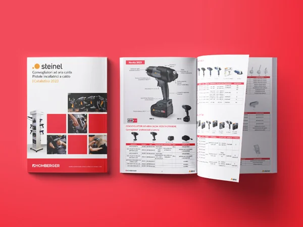 Homberger presenta il nuovo catalistino 2023: scopri le pistole incollatrici e i termosoffiatori a caldo.